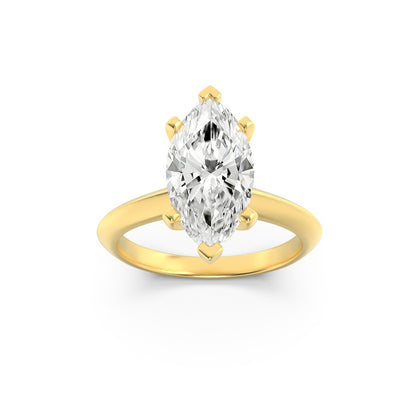 1CTW Marquise Shaped Lab Grown Diamond (F/VS) Knife Edge Shank Solitaire Engagement Ring in 14K Gold