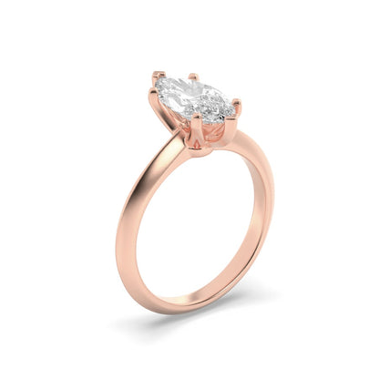 2Cttw Marquise Shaped Lab Grown Diamond (G/VS) Knife Edge Shank Solitaire Engagement Ring in 14K Gold