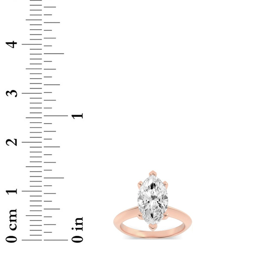 2Cttw Marquise Shaped Lab Grown Diamond (G/VS) Knife Edge Shank Solitaire Engagement Ring in 14K Gold