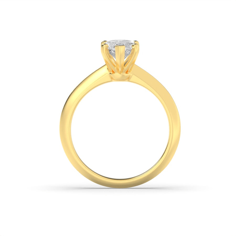3CTW Marquise Shaped Lab Grown Diamond (F/VS) Knife Edge Shank Solitaire Engagement Ring in 14K Gold