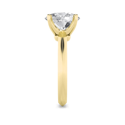 2CTW Oval Shaped Lab Grown Diamond (F/VS) Knife Edge Shank Solitaire Engagement Ring in 14K Gold