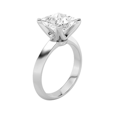 2CTW Princess Shaped Lab Grown Diamond (F/VS) Knife Edge Shank Solitaire Engagement Ring in 14K Gold