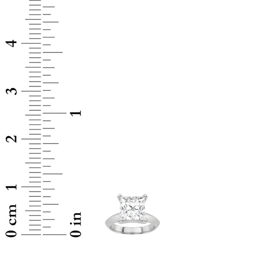 2CTW Princess Shaped Lab Grown Diamond (F/VS) Knife Edge Shank Solitaire Engagement Ring in 14K Gold
