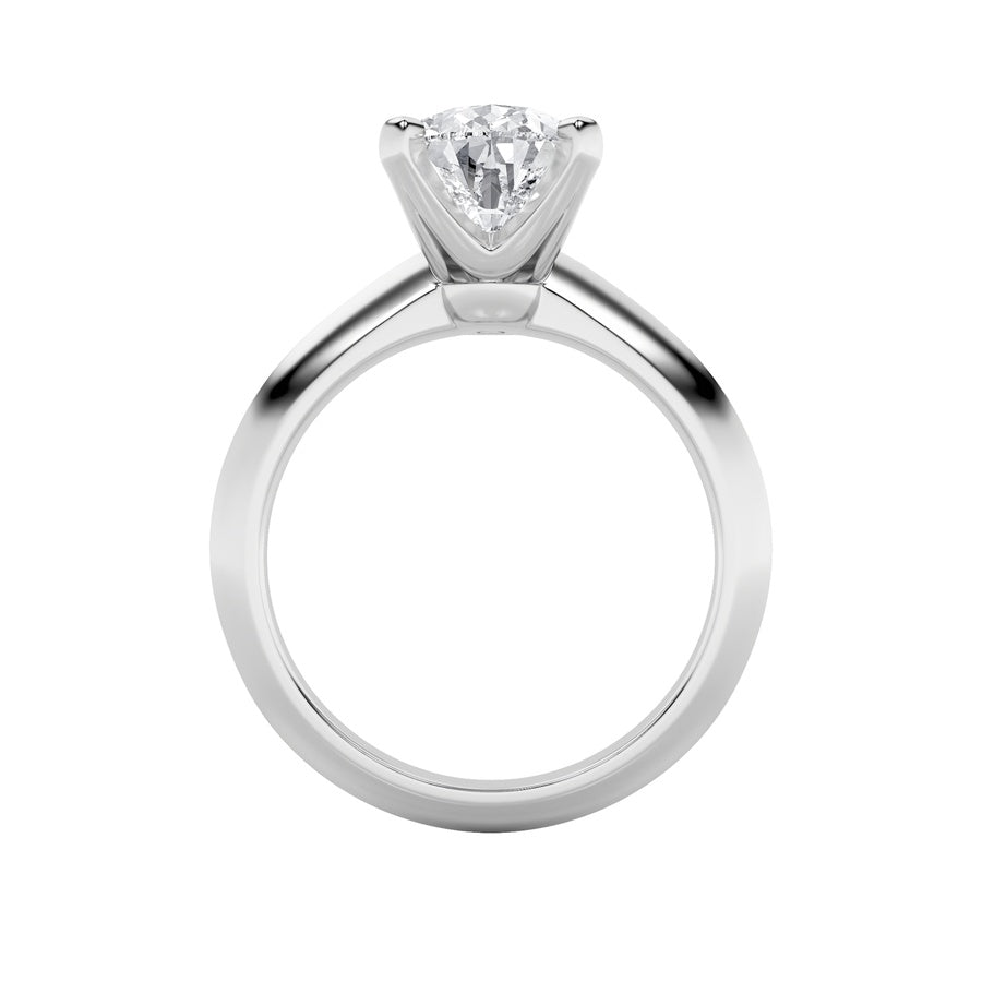 1CTW Pear Shaped Lab Grown Diamond (F/VS) Knife Edge Shank Solitaire Engagement Ring in 14K Gold