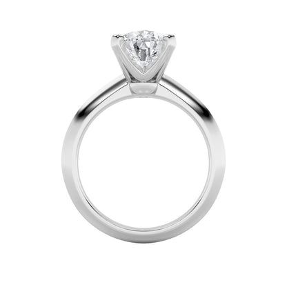 1CTW Pear Shaped Lab Grown Diamond (F/VS) Knife Edge Shank Solitaire Engagement Ring in 14K Gold