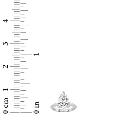 1CTW Pear Shaped Lab Grown Diamond (F/VS) Knife Edge Shank Solitaire Engagement Ring in 14K Gold