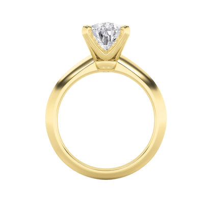 2Cttw Pear Shaped Lab Grown Diamond (F/VS) Knife Edge Shank Solitaire Engagement Ring in 14K Gold