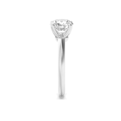 1CTW Round Shaped Lab Grown Diamond (F/VS) Knife Edge Shank Solitaire Engagement Ring in 14K Gold