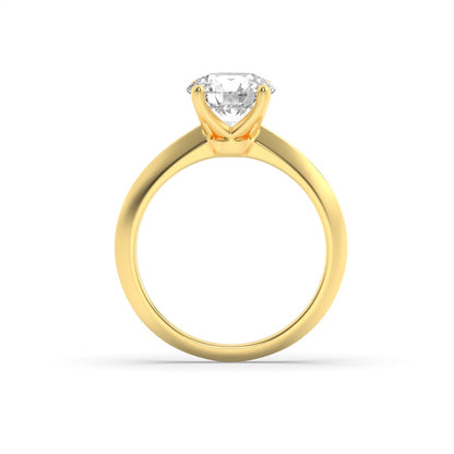 1.5CTW Round Shaped Lab Grown Diamond (F/VS) Knife Edge Shank Solitaire Engagement Ring in 14K Gold
