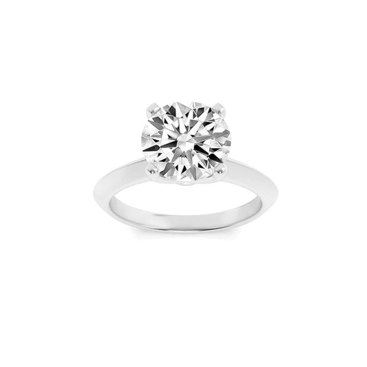 2CTW Round Shaped Lab Grown Diamond (F/VS) Knife Edge Shank Solitaire Engagement Ring in 14K Gold