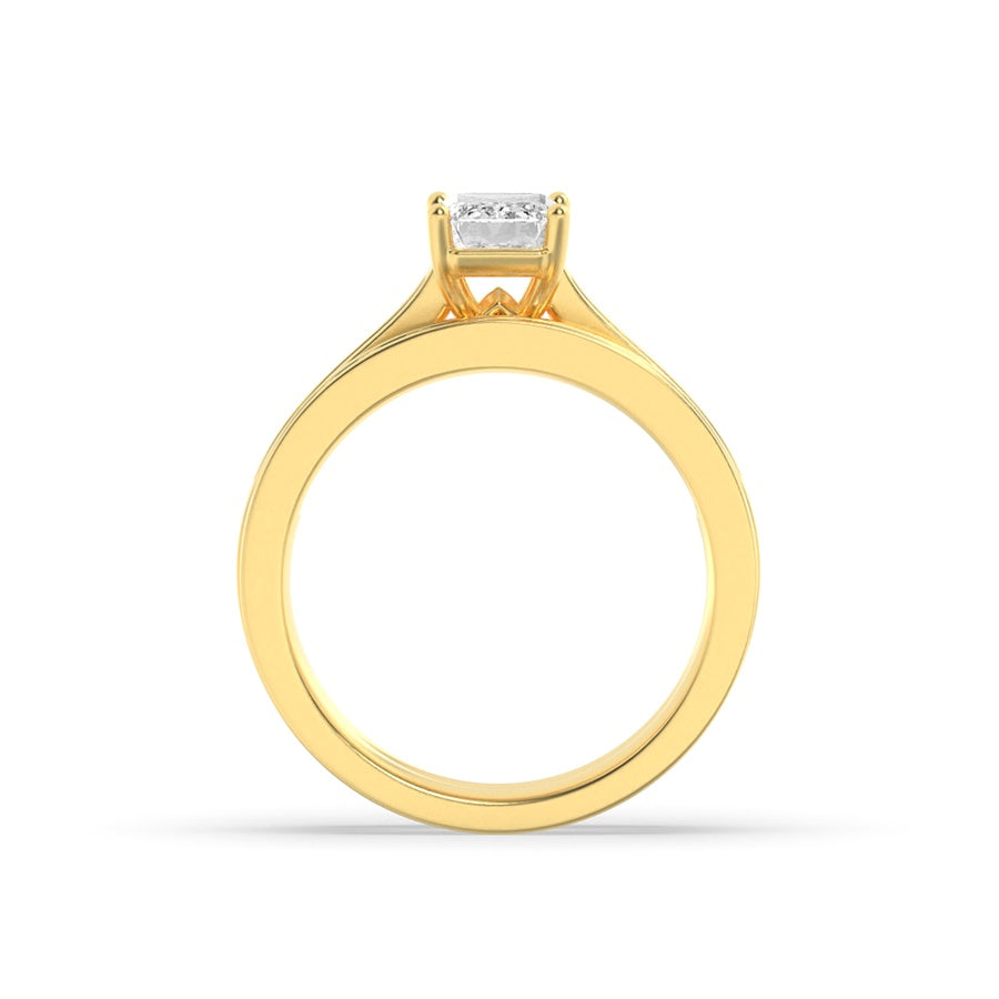 2CTW Emerald Shaped Lab Grown Diamond (F/VS) Channel Set Bridal Engagement Ring in 14K Gold