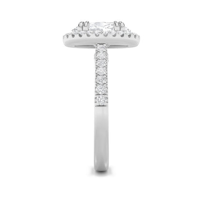 3CTW Oval Shaped Lab Grown Diamond (F/VS) Classic Halo Accented Engagement Ring in 14K Gold
