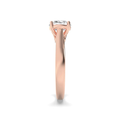 2CTW Round Shaped Lab Grown Diamond (F/VS) Accented Bridge Shank Engagement Ring in 14K Gold