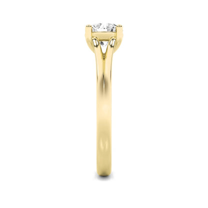 1CTW Round Shaped Lab Grown Diamond (F/VS) Split Shank Solitaire Engagement Ring in 14K Gold