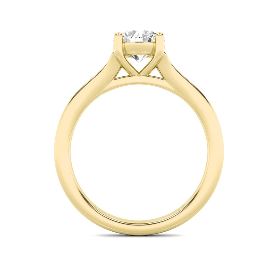2CTW Round Shaped Lab Grown Diamond (F/VS) Split Shank Solitaire Engagement Ring in 14K Gold