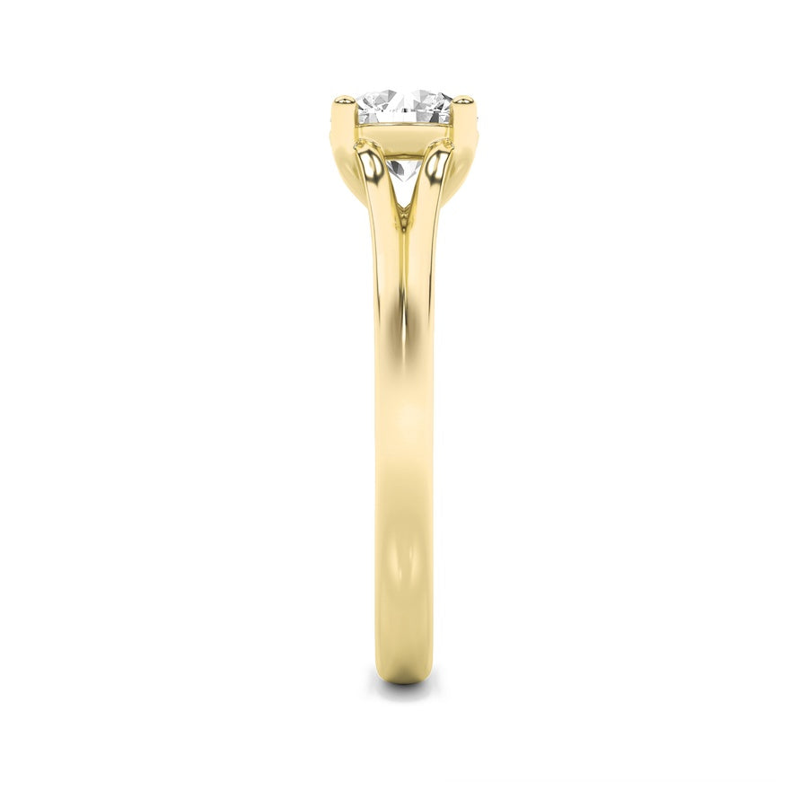 2CTW Round Shaped Lab Grown Diamond (F/VS) Split Shank Solitaire Engagement Ring in 14K Gold