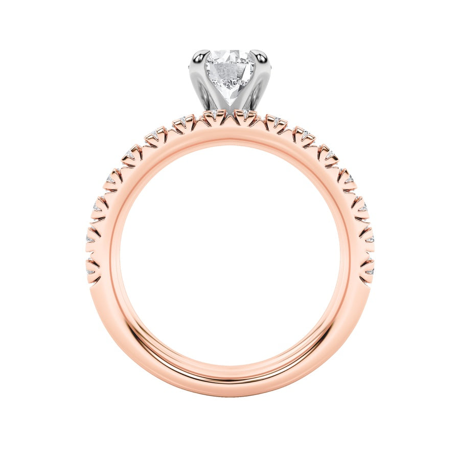 2CTW Round Shaped Lab Grown Diamond (F/VS) Classic Accented Set With Band and Engagement Ring in 14K Gold