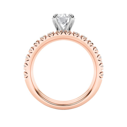 2CTW Round Shaped Lab Grown Diamond (F/VS) Classic Accented Set With Band and Engagement Ring in 14K Gold