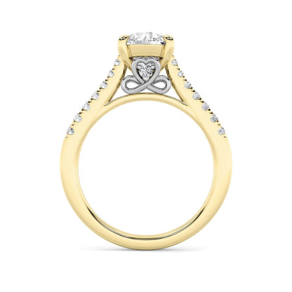 2.5CTW Round Shaped Lab Grown Diamond (F/VS) Petite Shank Accented Engagement Ring in 14K Gold
