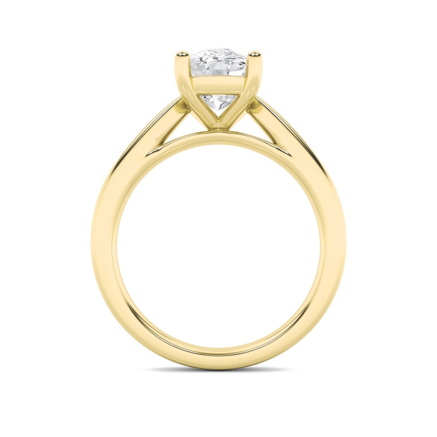 2CTW Elongated Cushion Shaped Lab Grown Diamond (G/VS) Classic Shank Solitaire Engagement Ring in 14K Gold