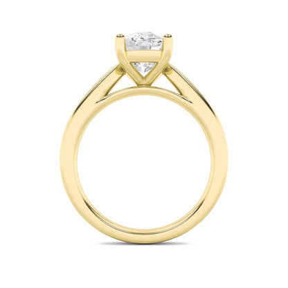 2CTW Elongated Cushion Shaped Lab Grown Diamond (G/VS) Classic Shank Solitaire Engagement Ring in 14K Gold