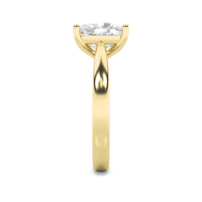 2CTW Elongated Cushion Shaped Lab Grown Diamond (G/VS) Classic Shank Solitaire Engagement Ring in 14K Gold