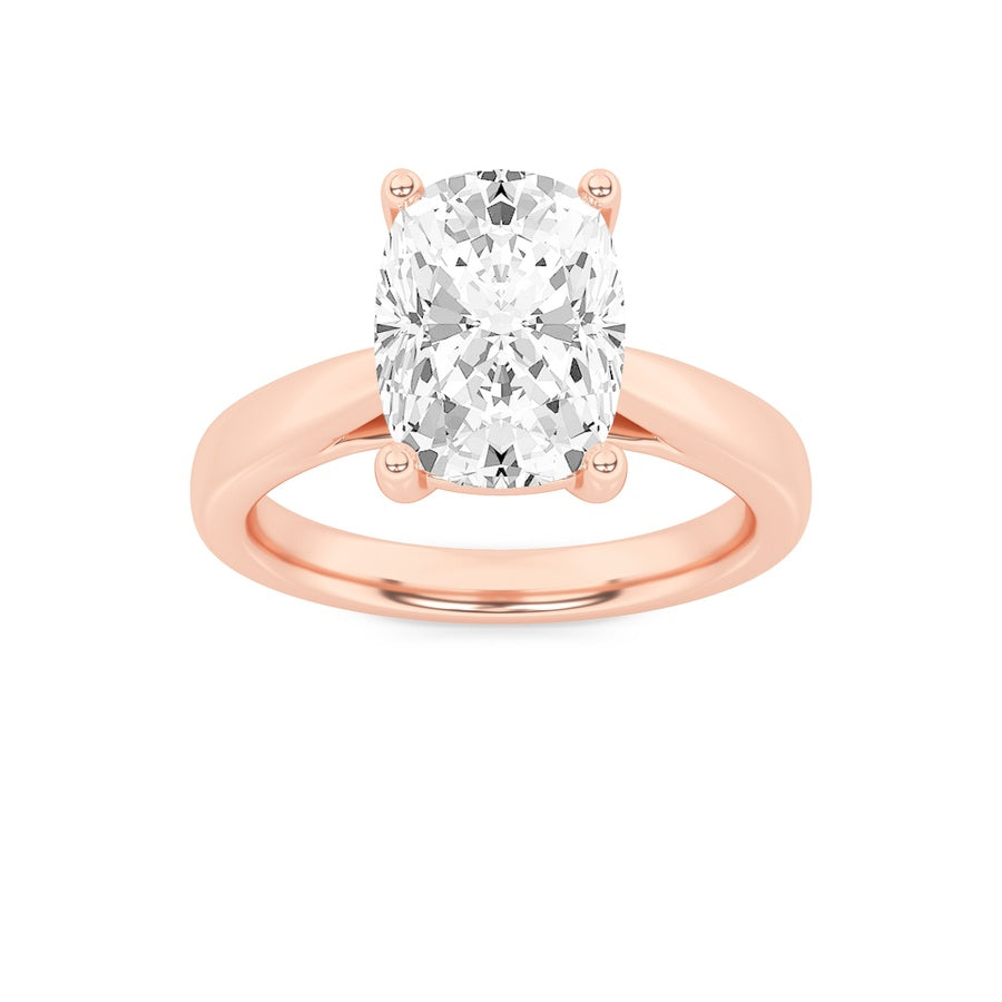 2CTW Elongated Cushion Shaped Lab Grown Diamond (G/VS) Classic Shank Solitaire Engagement Ring in 14K Gold