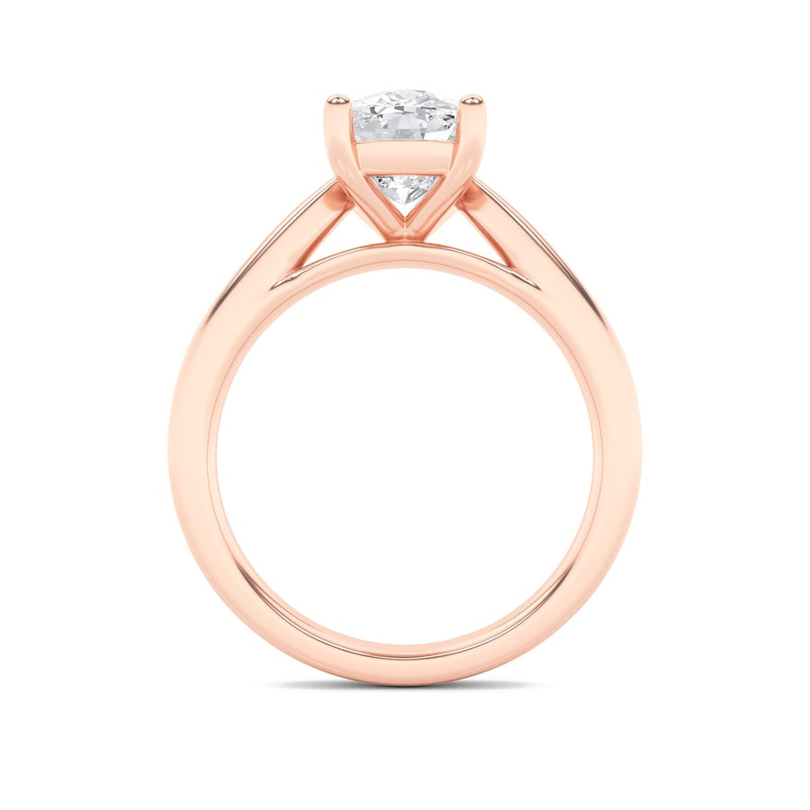 2CTW Elongated Cushion Shaped Lab Grown Diamond (G/VS) Classic Shank Solitaire Engagement Ring in 14K Gold