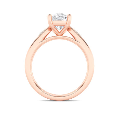 2CTW Elongated Cushion Shaped Lab Grown Diamond (G/VS) Classic Shank Solitaire Engagement Ring in 14K Gold