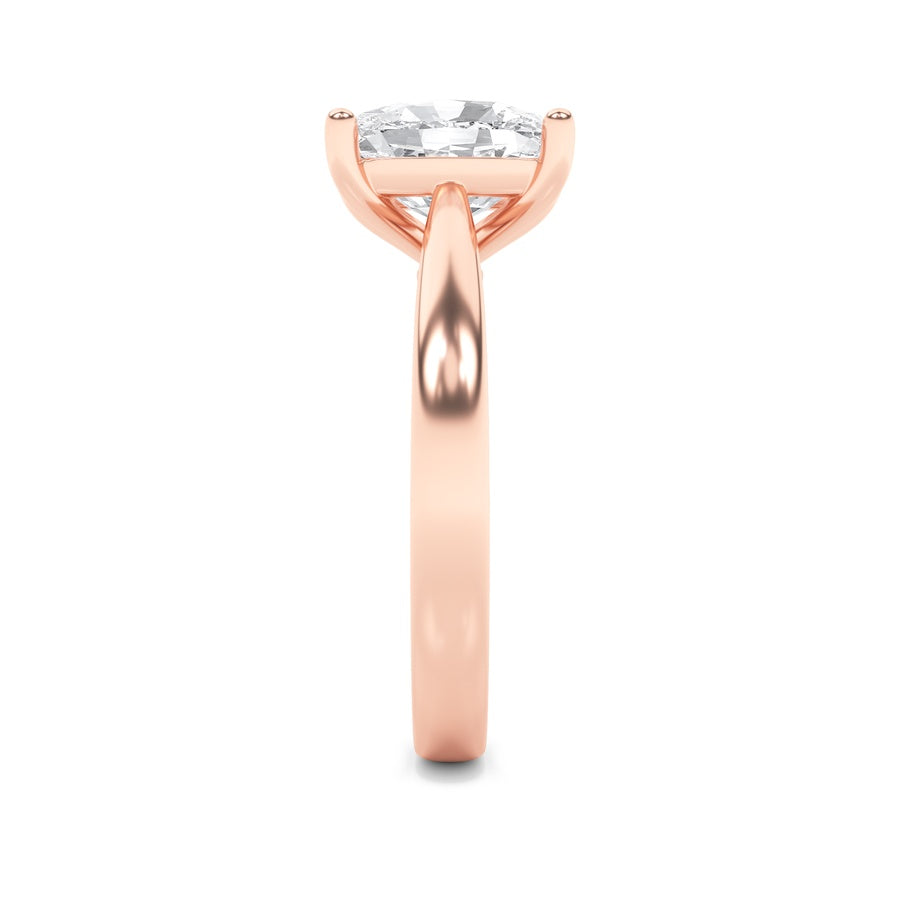 2CTW Elongated Cushion Shaped Lab Grown Diamond (G/VS) Classic Shank Solitaire Engagement Ring in 14K Gold