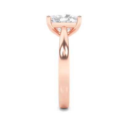 2CTW Elongated Cushion Shaped Lab Grown Diamond (G/VS) Classic Shank Solitaire Engagement Ring in 14K Gold