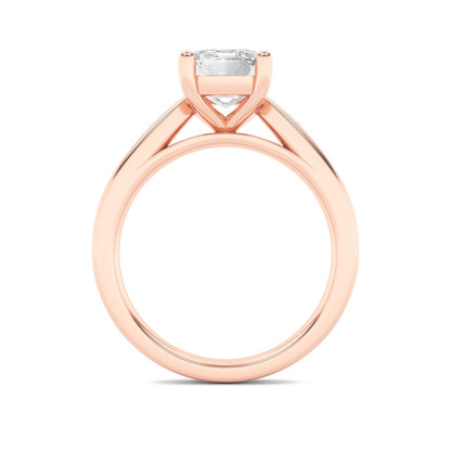 2CTW Emerald Shaped Lab Grown Diamond (F/VS) Classic Shank Solitaire Engagement Ring in 14K Gold