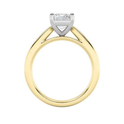 2CTW Emerald Shaped Lab Grown Diamond (F/VS) Classic Shank Solitaire Engagement Ring in 14K Gold
