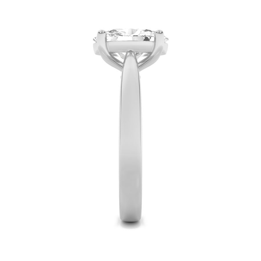 2CTW Oval Shaped Lab Grown Diamond (F/VS) Classic Shank Solitaire Engagement Ring in 14K Gold