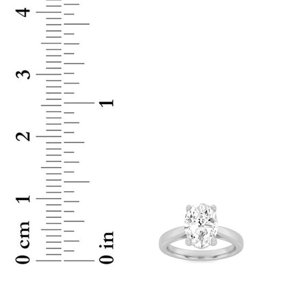 2CTW Oval Shaped Lab Grown Diamond (F/VS) Classic Shank Solitaire Engagement Ring in 14K Gold