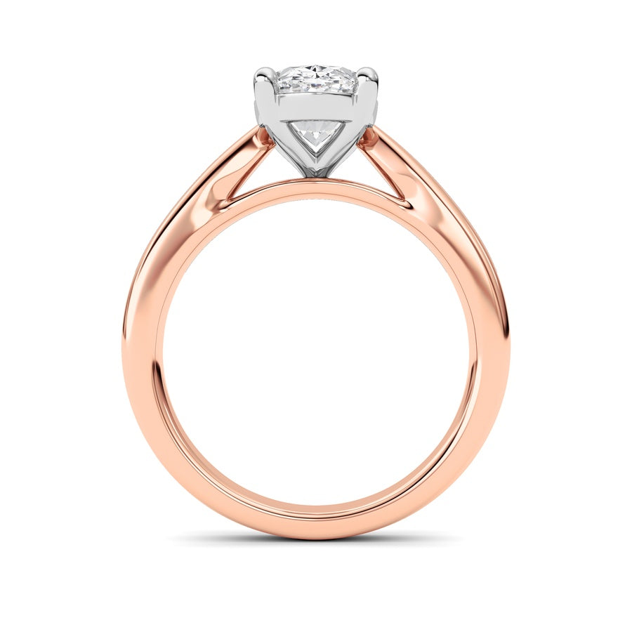 2CTW Oval Shaped Lab Grown Diamond (F/VS) Classic Shank Solitaire Engagement Ring in 14K Gold