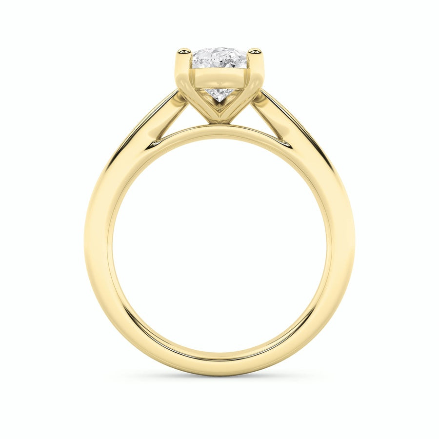 2CTW Pear Shaped Lab Grown Diamond (F/VS) Classic Shank Solitaire Engagement Ring in 14K Gold