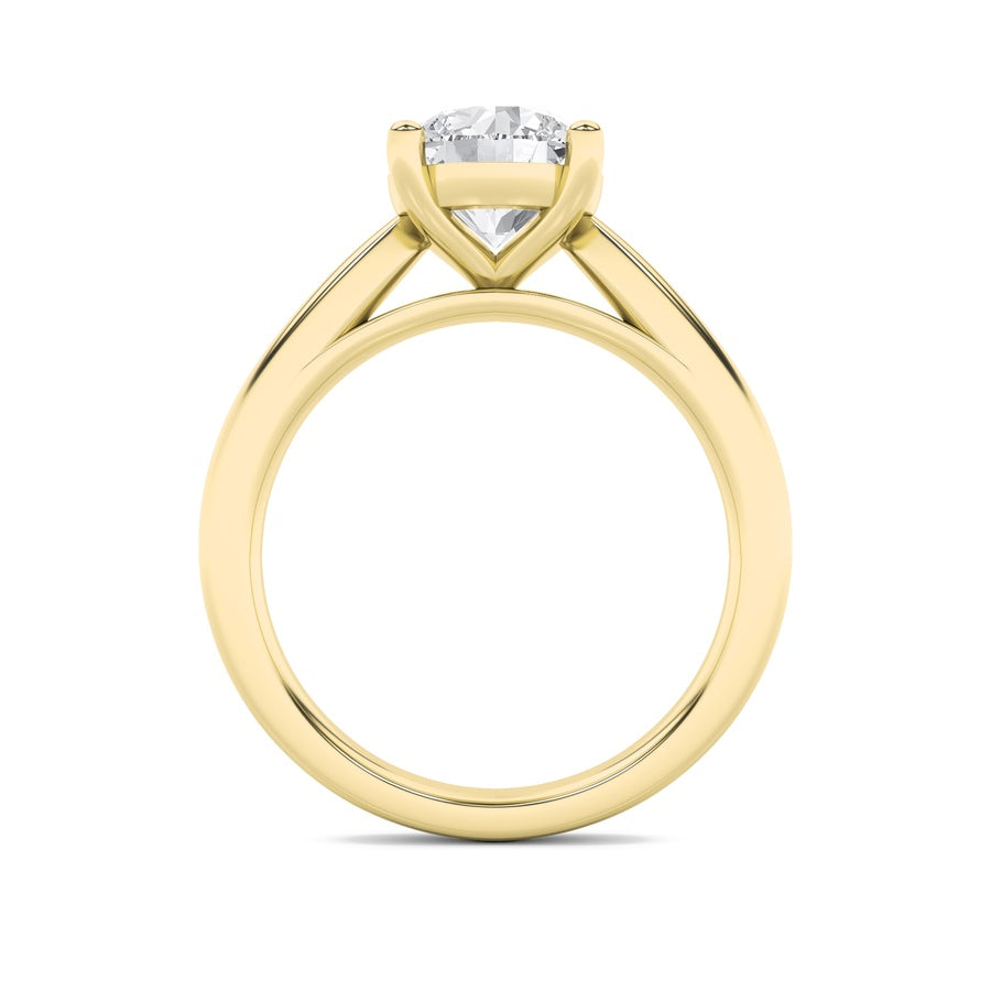 1CTW Round Shaped Lab Grown Diamond (F/VS) Classic Shank Solitaire Engagement Ring in 14K Gold