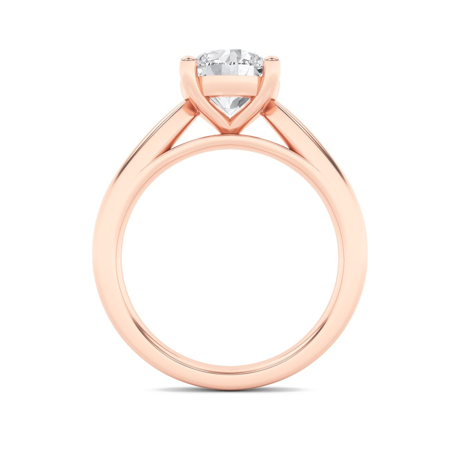 2CTW Round Shaped Lab Grown Diamond (F/VS) Classic Shank Solitaire Engagement Ring in 14K Gold