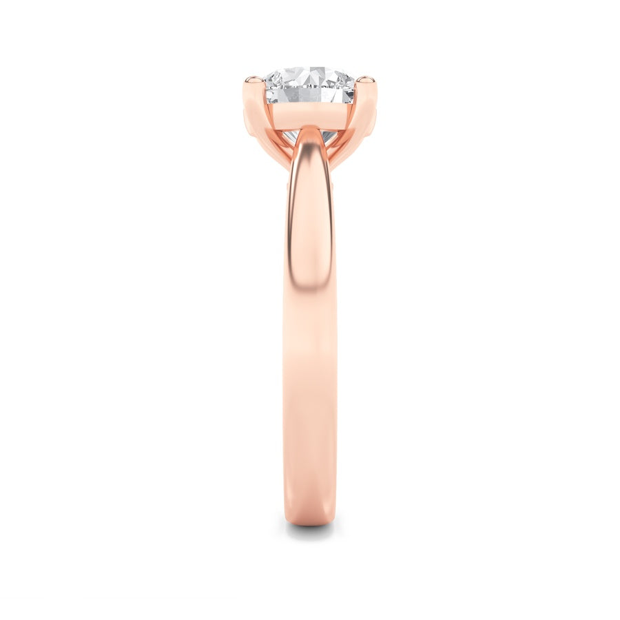 2CTW Round Shaped Lab Grown Diamond (F/VS) Classic Shank Solitaire Engagement Ring in 14K Gold