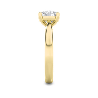 3CTW Round Shaped Lab Grown Diamond (F/VS) Classic Shank Solitaire Engagement Ring in 14K Gold