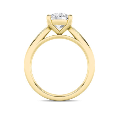3CTW Round Shaped Lab Grown Diamond (F/VS) Classic Shank Solitaire Engagement Ring in 14K Gold
