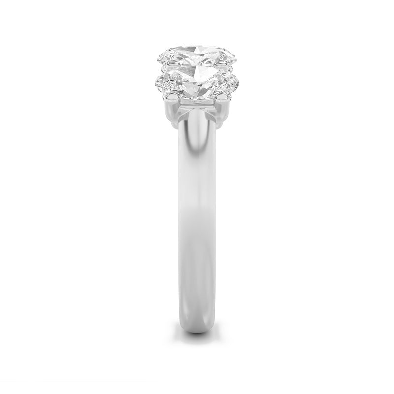 2CTW Oval Shaped Lab Grown Diamond (F/VS) Five Stone Band Ring in 14K Gold