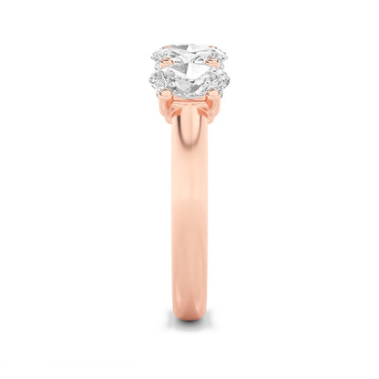 2CTW Oval Shaped Lab Grown Diamond (F/VS) Five Stone Band Ring in 14K Gold