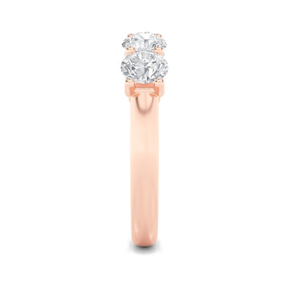 2CTW Round Shaped Lab Grown Diamond (F/VS) Five Stone Band Ring in 14K Gold