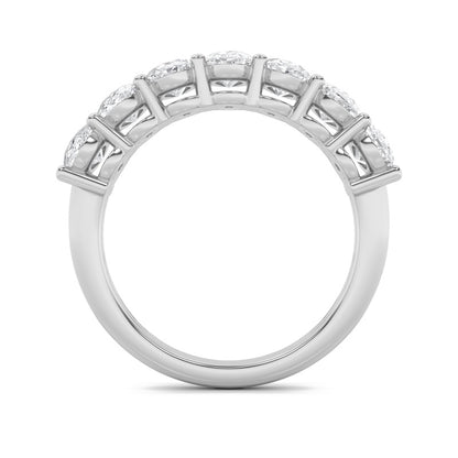 3CTW Oval Shaped Lab Grown Diamond (F/VS) Seven Stone Band Ring in 14K Gold