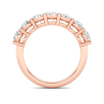 2CTW Round Shaped Lab Grown Diamond (F/VS) Seven Stone Band Ring in 14K Gold
