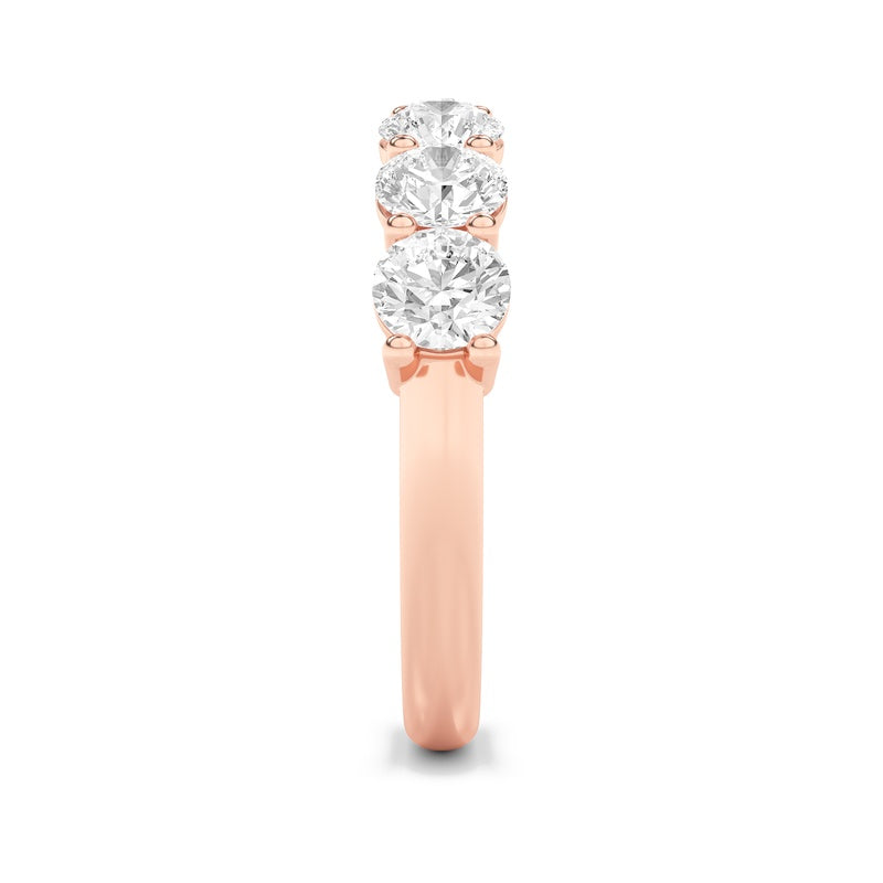 2CTW Round Shaped Lab Grown Diamond (F/VS) Seven Stone Band Ring in 14K Gold
