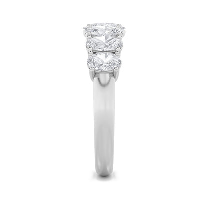 2CTW Oval Shaped Lab Grown Diamond (F/VS) Seven Stone Band Ring in 14K Gold