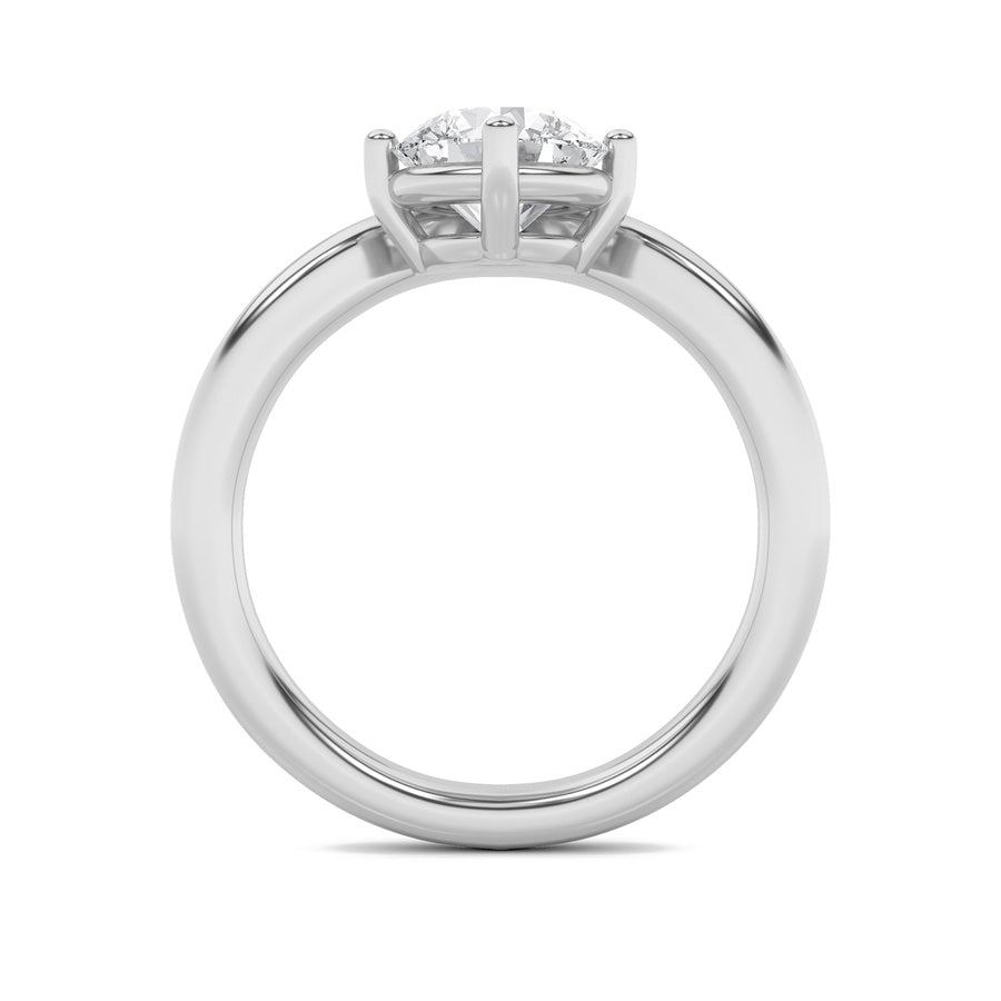 1.5CTW Round Shaped Lab Grown Diamond (G/VS) Chevron Solitaire Engagement Ring in 14K Gold